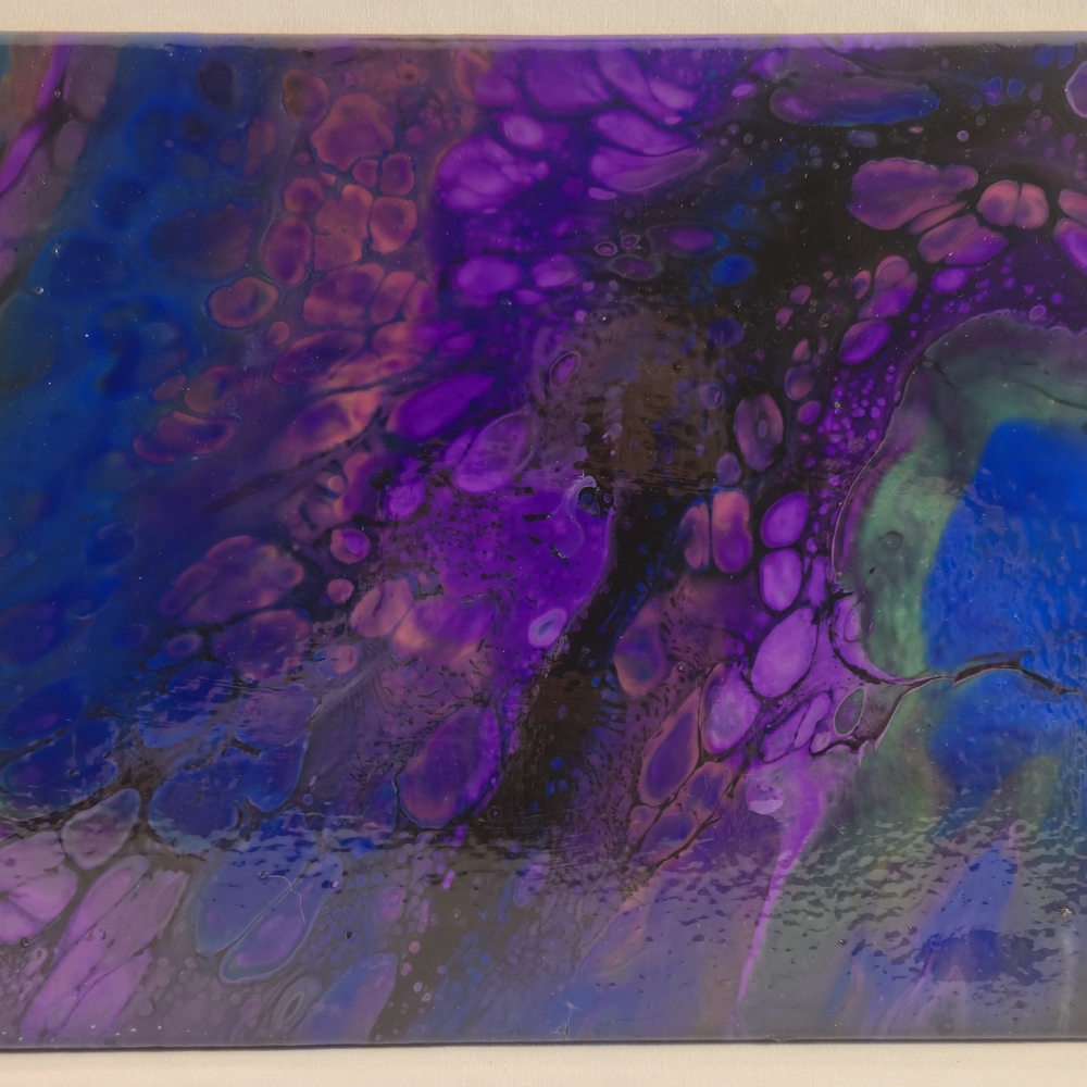 Vibrant Abstract Canvas Art in Purple and Blue